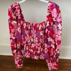 FREE PEOPLE - Floral Pink and Purple Women's Top